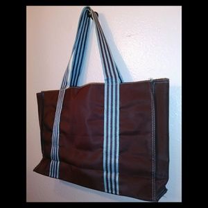 Brown and blue Tote